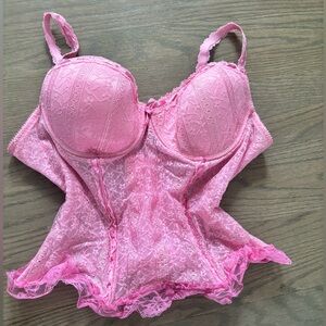 Y2K Vintage Pink Lace Corset size 36C
